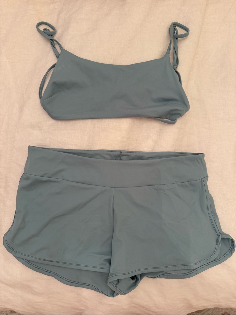 DOS GARDENIAS Two-Piece Swim Top and Shorts Set